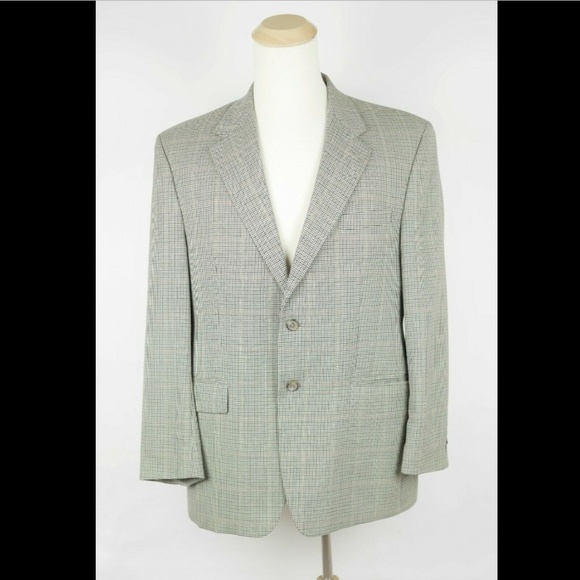 RALPH LAUREN Black & red hounds tooth wool blazer